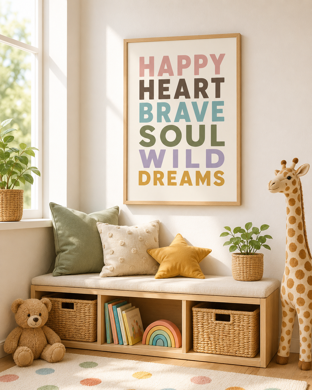Happy Heart Brave Soul Print