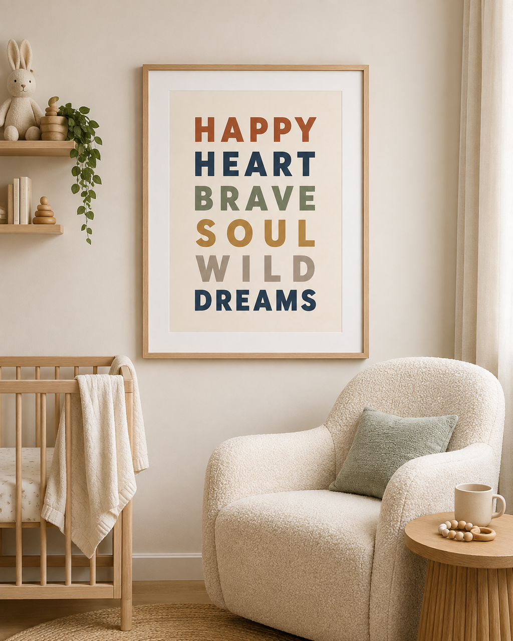 Happy Heart Brave Soul Style 2 Print