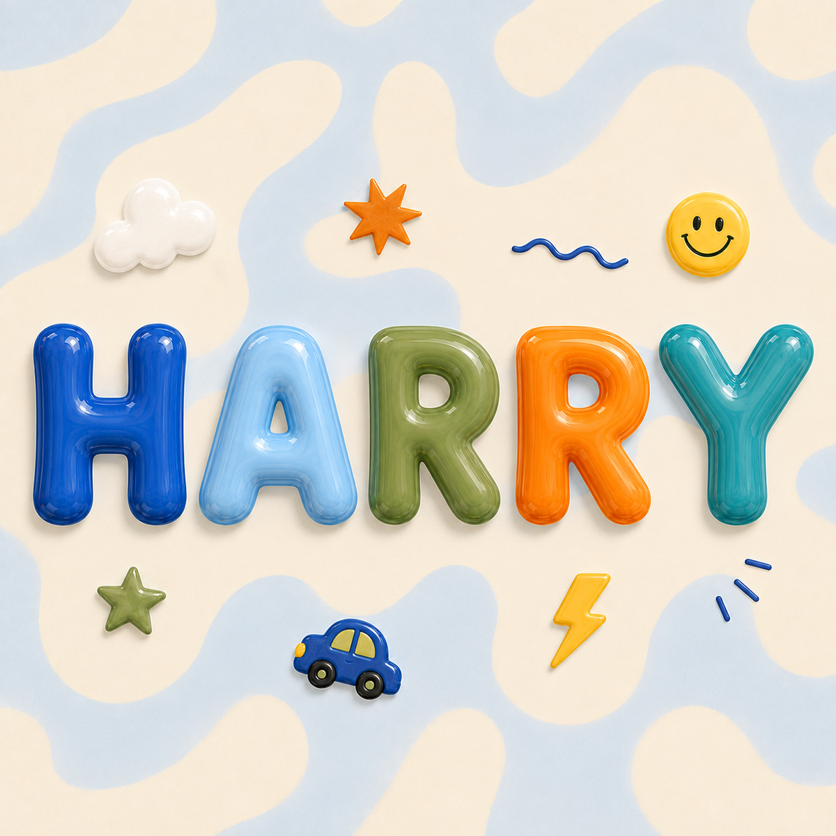 PERSONALISE ME - Bubble His Name Print