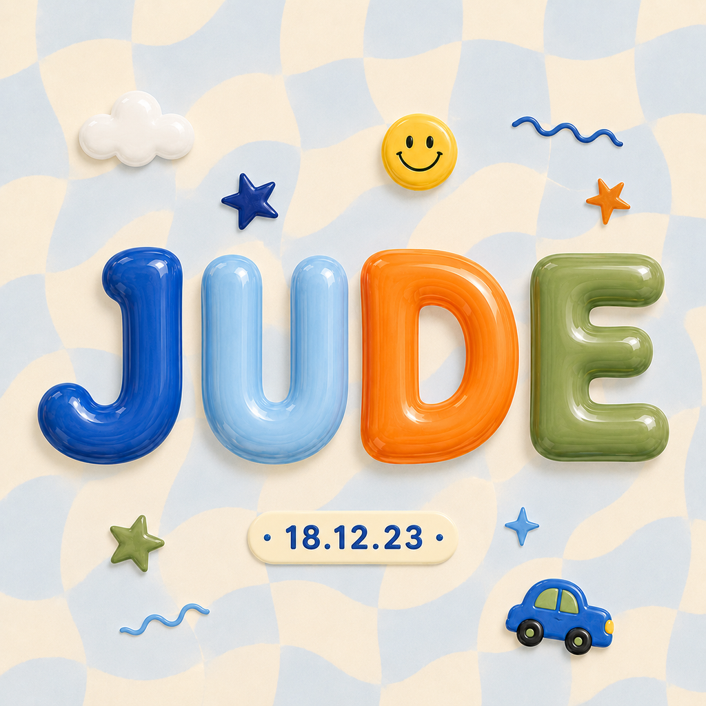 PERSONALISE ME - Bubble His Name Print