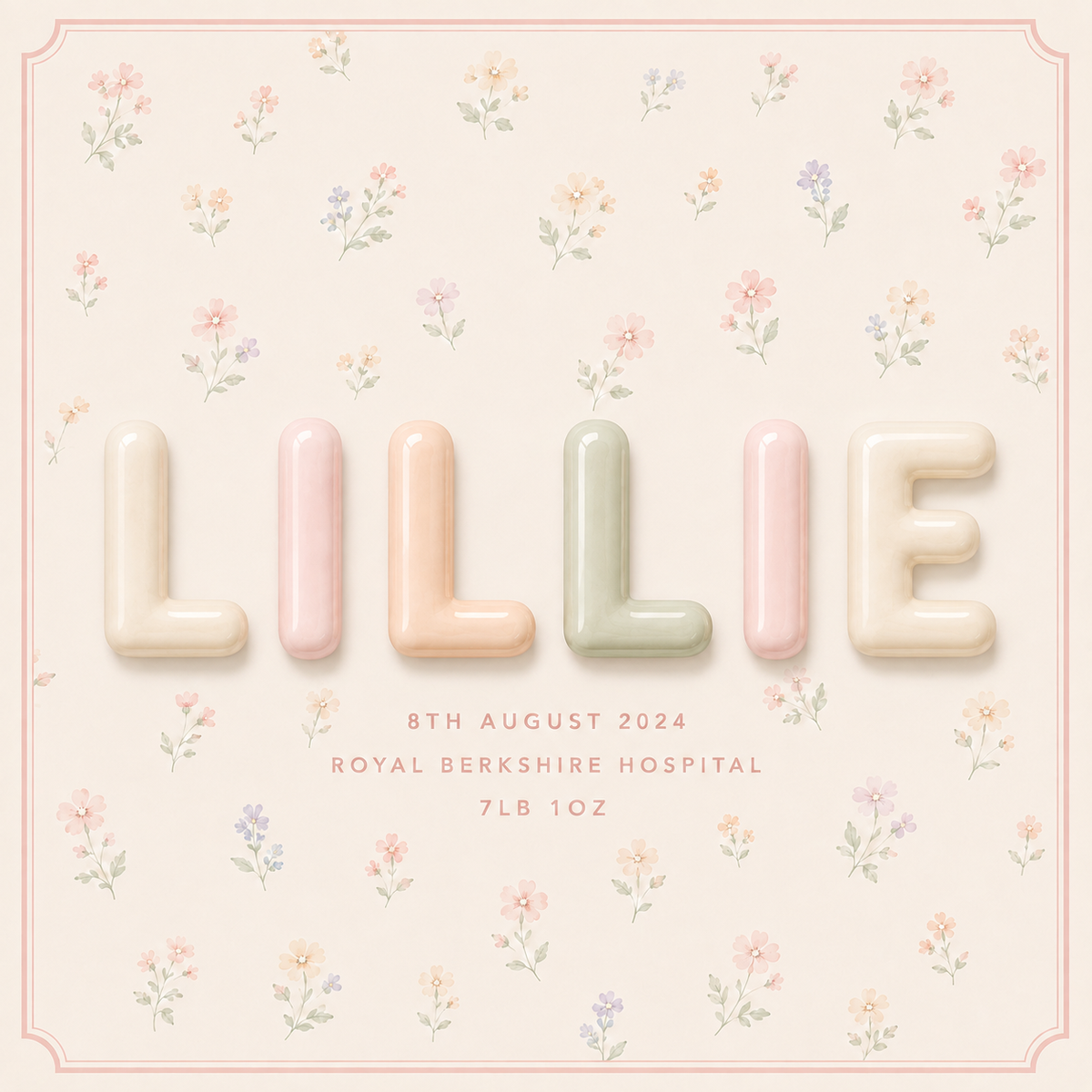 PERSONALISE ME - Pastel Pattern Name Print