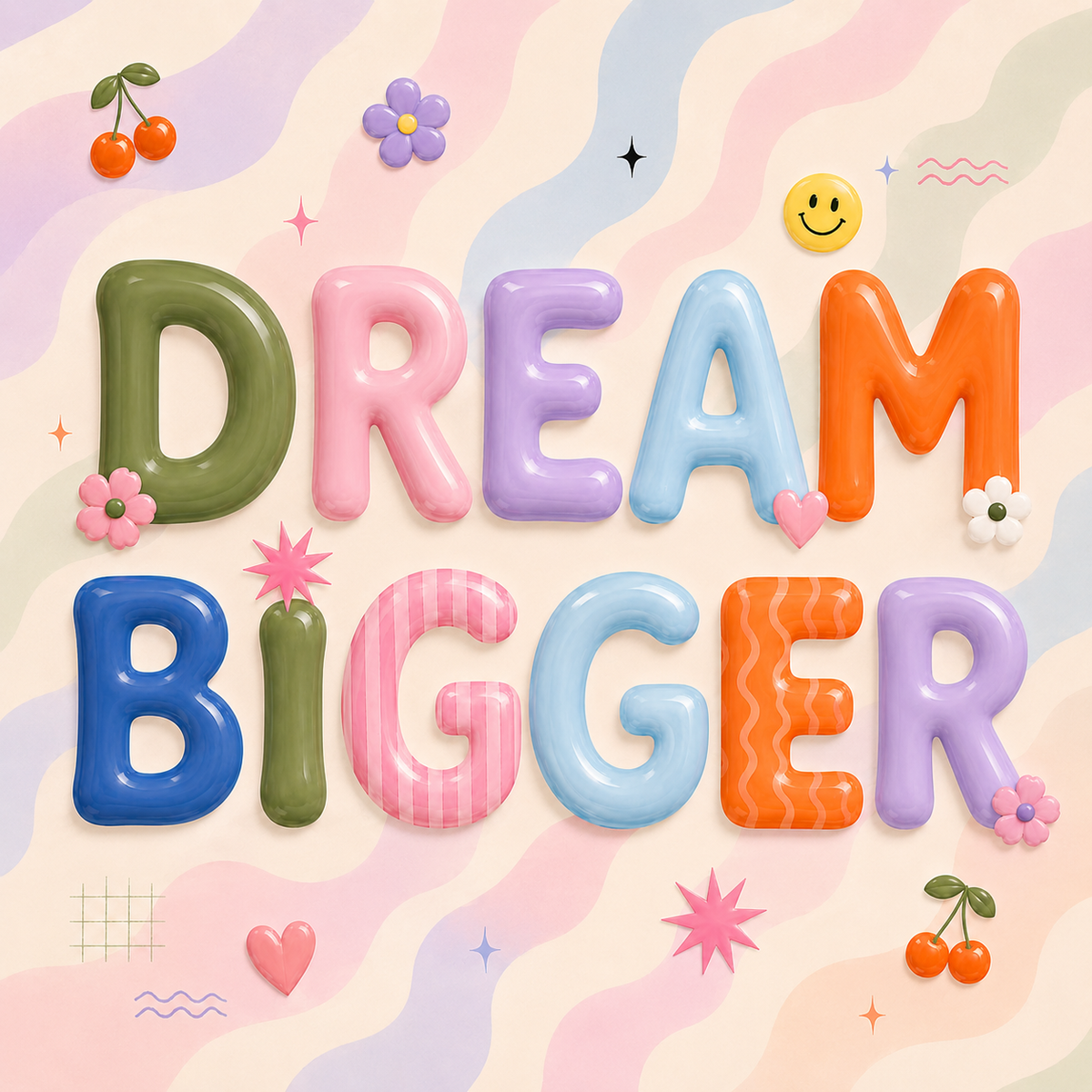 Dream Bigger Bubble Print