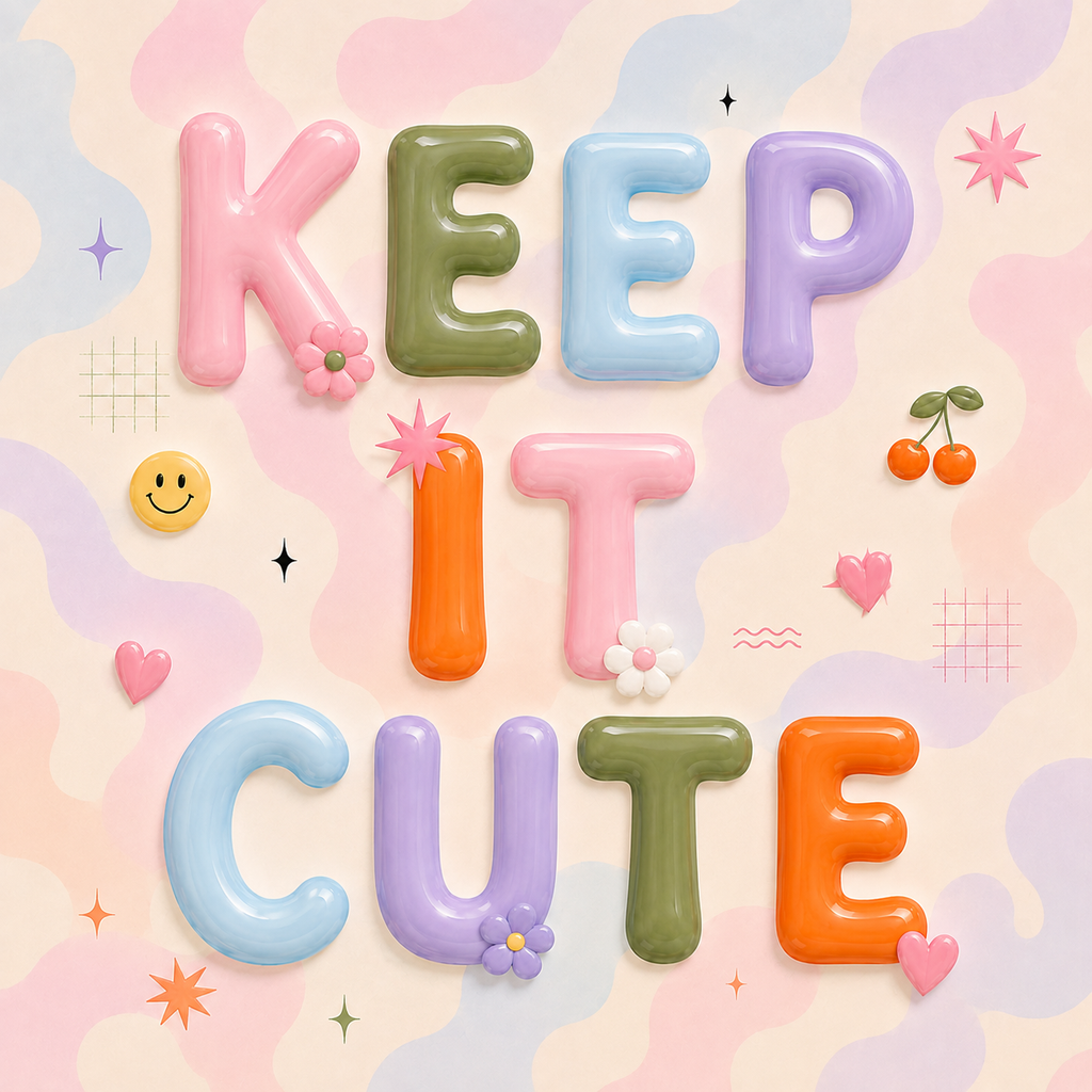 Keep it Cute Bubble Print