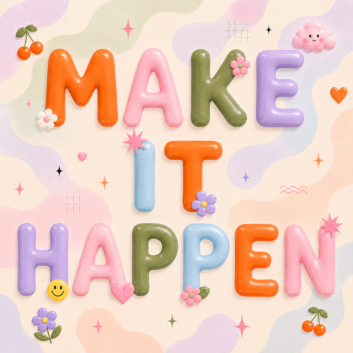 Make it Happen Bubble Print