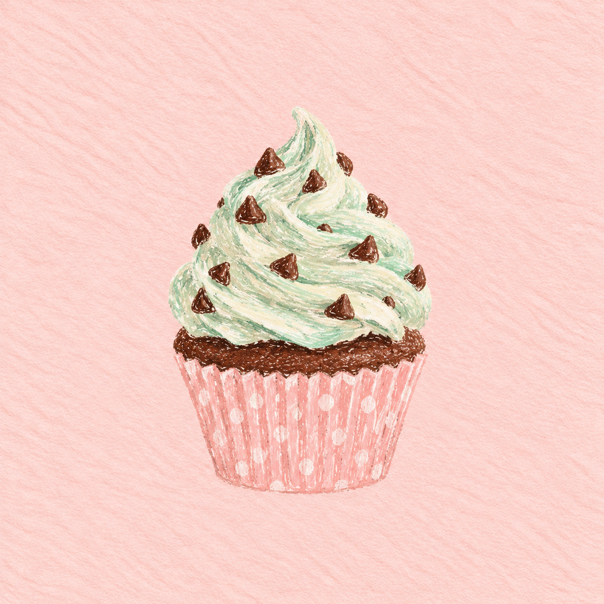 Mint Choc Cupcake Print