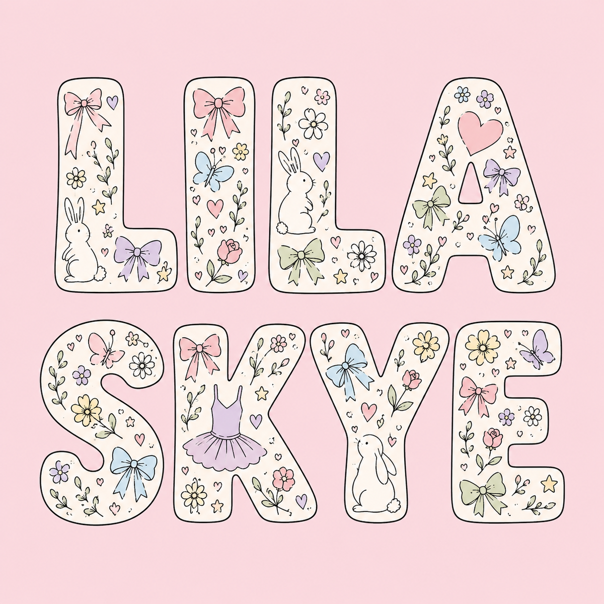 PERSONALISE ME - Pretty Girl Name Print