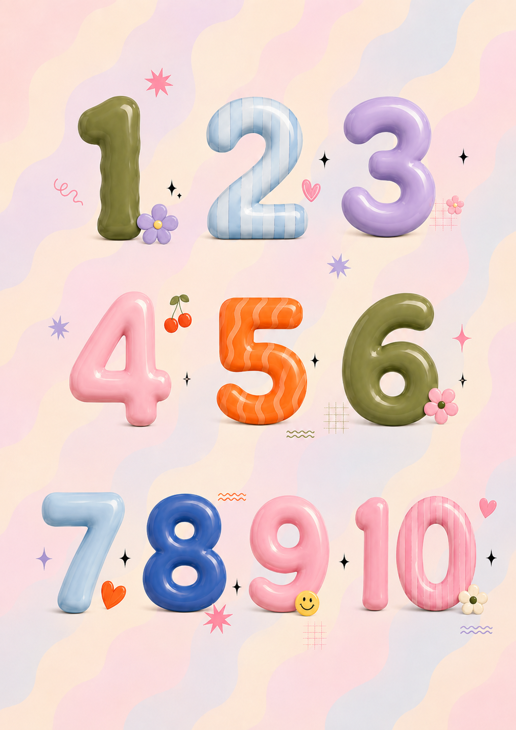 Numbers Bubble Print