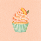Peachy Cupcake Print