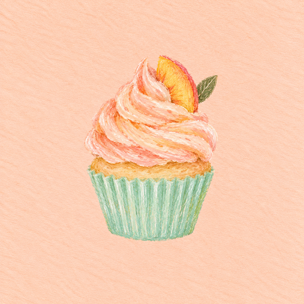 Peachy Cupcake Print
