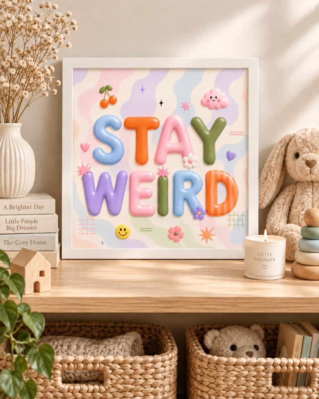 Stay Weird Bubble Print